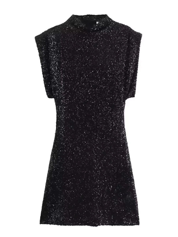 Paillette Silver Party Dress