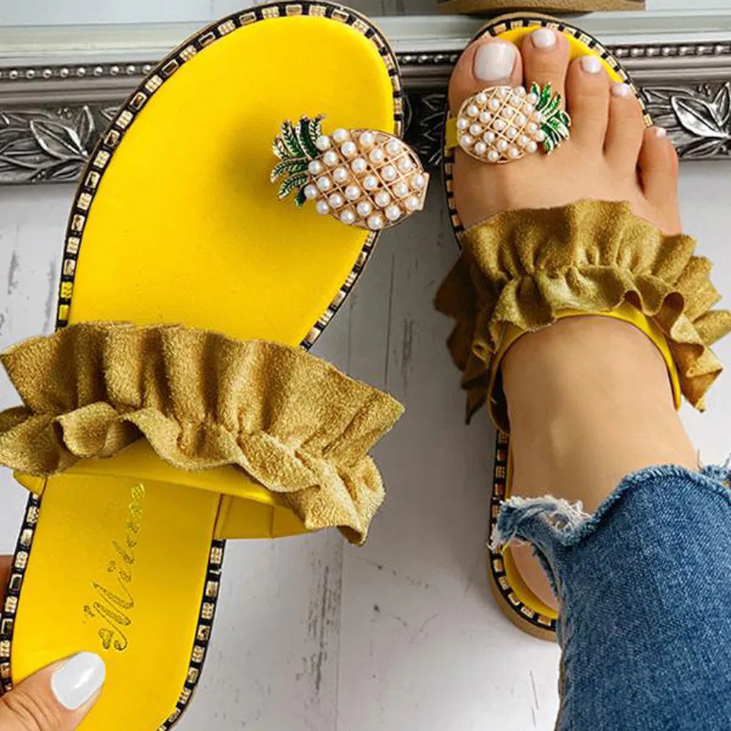 Slipper Pineapple Pearl Flat