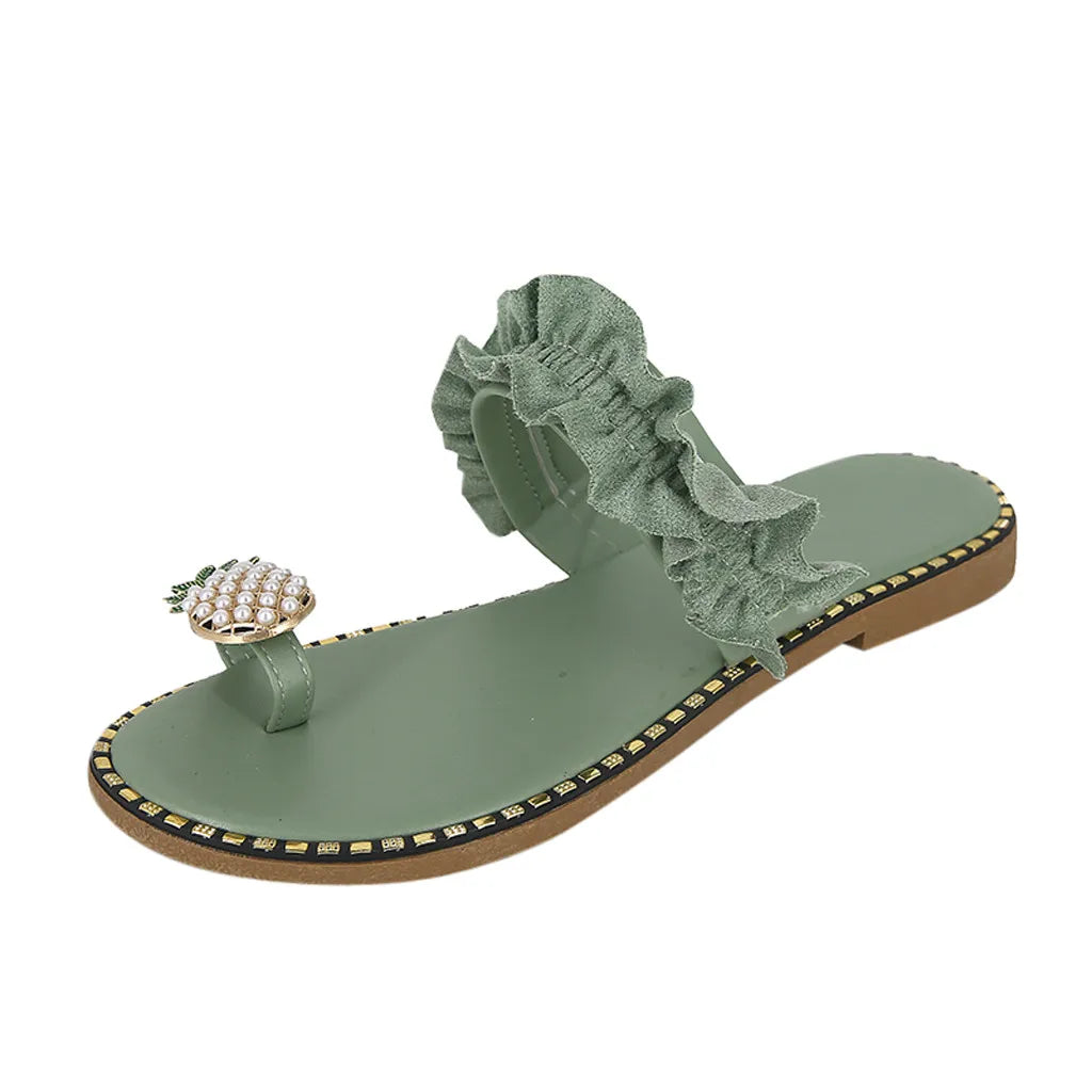 Slipper Pineapple Pearl Flat