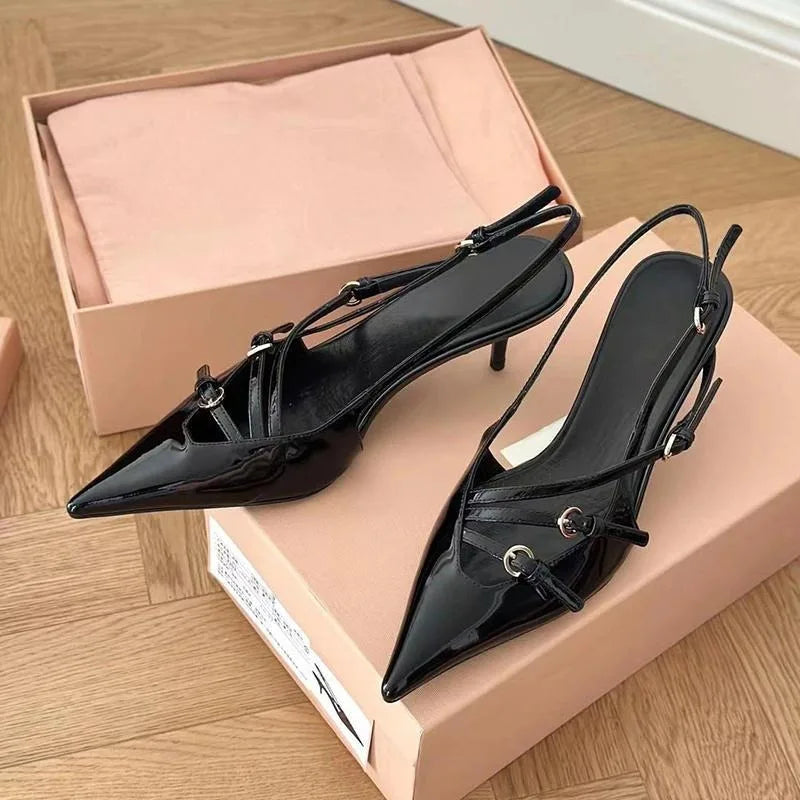 Buckle Skinny Heel Sandals