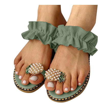Slipper Pineapple Pearl Flat