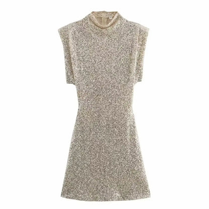 Paillette Silver Party Dress