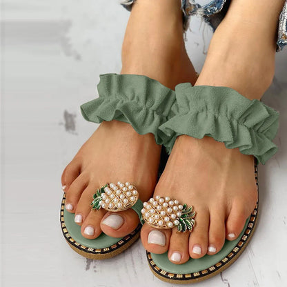 Slipper Pineapple Pearl Flat