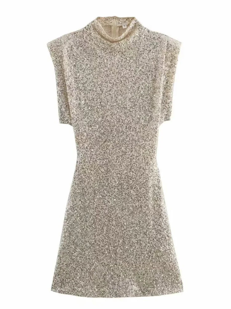Paillette Silver Party Dress