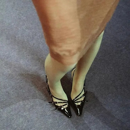 Buckle Skinny Heel Sandals