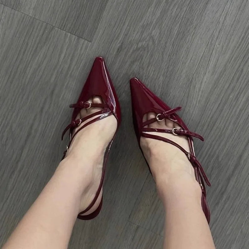 Buckle Skinny Heel Sandals